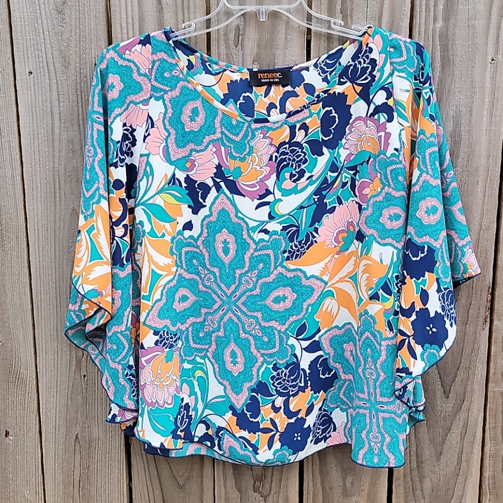 Printed Renee C dolman sleeve top